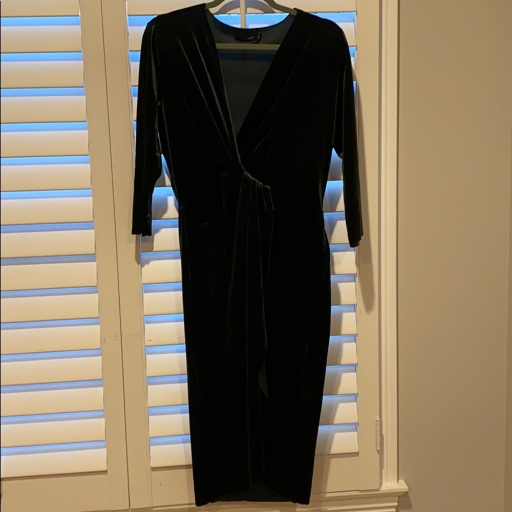 Zara green velvet dress